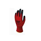 Beybi Zebra Nitril Kaplama Örme Eldiven Kırmızı İşçi Eldiveni (15 Çift)